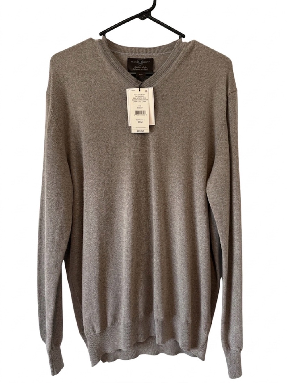 Black Brown Made in Italy V-Neck Sweater NWT